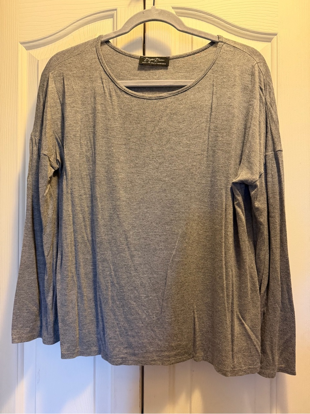 Brigitte Brianna Gray Long-Sleeve Top